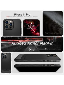 Spigen RUGGED ARMOR MAG MAGSAFE IPHONE 14 PRO MATTE SVART