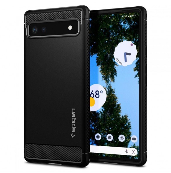 Spigen Rugged Armor telefonfodral för Google Pixel 6A svart