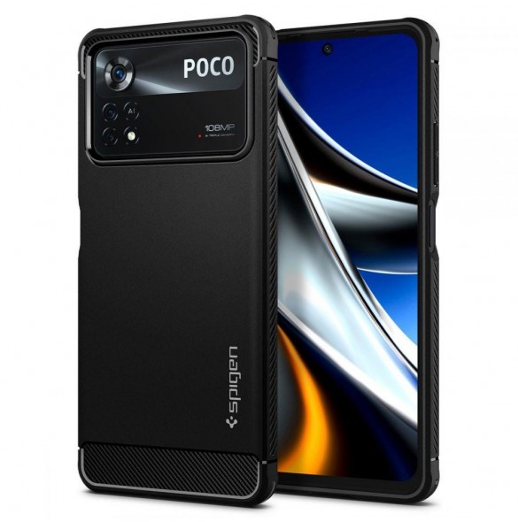 Spigen RUGGED ARMOR XIAOMI POCO X4 PRO 5G MATSVART