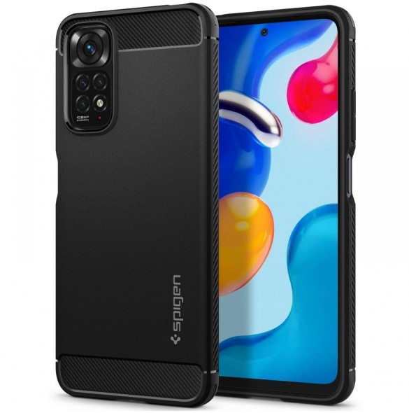 Spigen RUGGED ARMOR XIAOMI REDMI NOTE 11 / 11S MATSVART