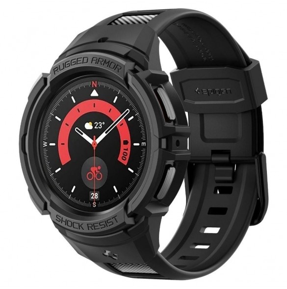 Spigen RUGGED ARMOR" PRO" GALAXY Watch 5 PRO (45 MM) SVART