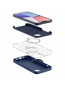Spigen SILICONE FIT MAG MAGSAFE IPHONE 14 PLUS MARINBLÅ