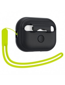 Spigen SILICONE FIT STRAP Apple AIRPODS PRO 1/2 SVART/FANTOMGRÖN