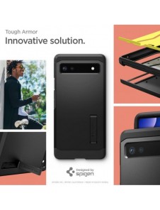 Spigen Tough Armor telefonfodral för Google Pixel 6A svart