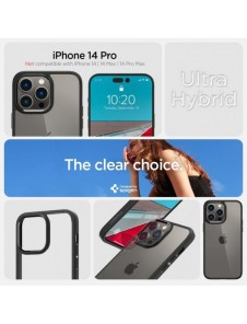 Spigen ULTRA HYBRID IPHONE 14 PRO MATSVART