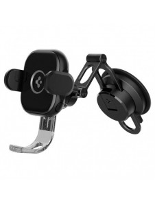 Spigen UTS35W ONETAP UNIVERSAL WINDSHIELD & DASHBOARD CAR MOUNT WIRELESS CHARGER BLACK
