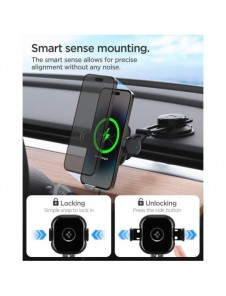 Spigen UTS35W ONETAP UNIVERSAL WINDSHIELD & DASHBOARD CAR MOUNT WIRELESS CHARGER BLACK