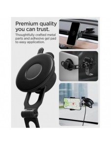 Spigen UTS35W ONETAP UNIVERSAL WINDSHIELD & DASHBOARD CAR MOUNT WIRELESS CHARGER BLACK