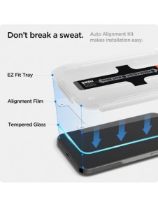 Härdat glas för iPhone 13 / 13 Pro / 14 med Spigen Glas.tR EZ FIT applikator (2 st.)