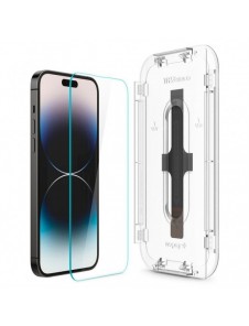 Härdat glas för iPhone 14 Pro Max med Spigen Glas.tR EZ FIT applikator (2 st.)