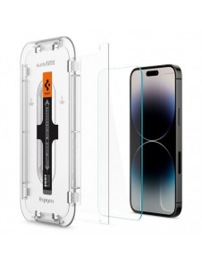 Härdat glas för iPhone 14 Pro Max med Spigen Glas.tR EZ FIT applikator (2 st.)
