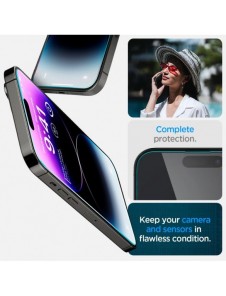 Härdat glas för iPhone 14 Pro med Spigen Glas.tR EZ FIT applikator (2 st.)