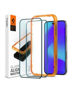 HÄRDAT GLAS Spigen ALM GLASS FC 2-PACK IPHONE 14 PRO MAX SVART