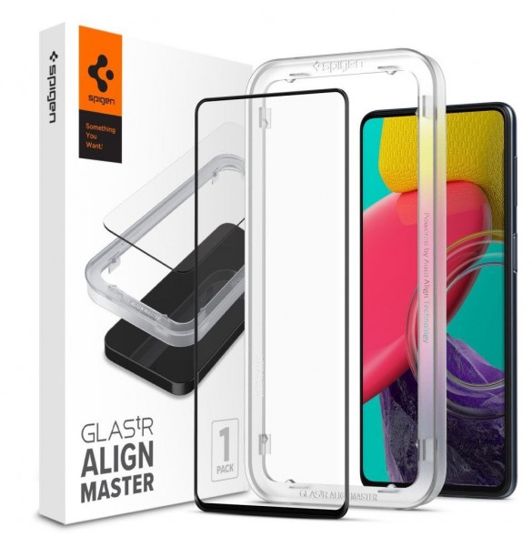 HÄRDAT GLAS Spigen ALM GLASS FC GALAXY M53 5G SVART