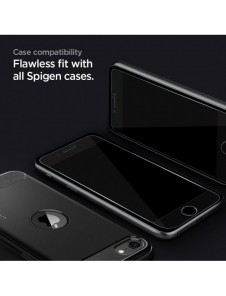 HÄRDAT GLAS Spigen ALM GLASS FC IPHONE 7 / 8 / SE 2020 / 2022 SVART