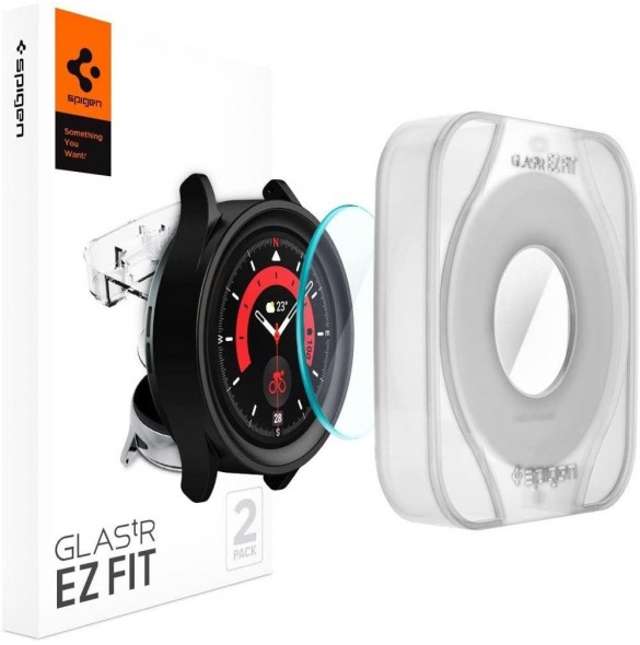HÄRDAT GLAS Spigen GLAS.TR "EZ-FIT" 2-PACK GALAXY Watch 5 PRO (45 MM)