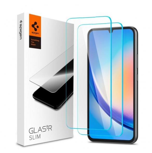 HÄRDAT GLAS Spigen GLAS.TR SLIM 2-PACK GALAXY A34 5G CLEAR