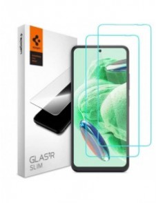 HÄRDAT GLAS Spigen GLAS.TR SLIM 2-PACK XIAOMI REDMI NOTE 12 4G / 5G / POCO X5 5G CLEAR