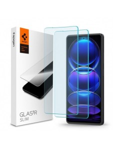 HÄRDAT GLAS Spigen GLAS.TR SLIM 2-PACK XIAOMI REDMI NOTE 12 PRO 5G / 12 PRO+ PLUS 5G / POCO X5 PRO 5G CLEAR