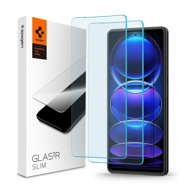 HÄRDAT GLAS Spigen GLAS.TR SLIM 2-PACK XIAOMI REDMI NOTE 12 PRO 5G / 12 PRO+ PLUS 5G / POCO X5 PRO 5G CLEAR