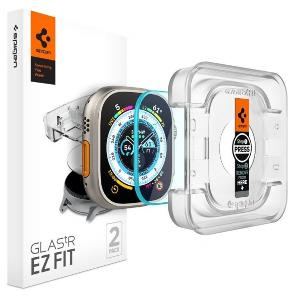 HÄRDAT GLAS Spigen GLAS.TR" EZ FIT" 2-PACK Apple Watch ULTRA (49 MM) CLEAR