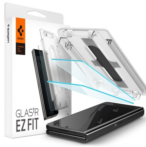 HÄRDAT GLAS Spigen GLAS.TR" EZ FIT" 2-PACK GALAXY Z Fold 5 CLEAR
