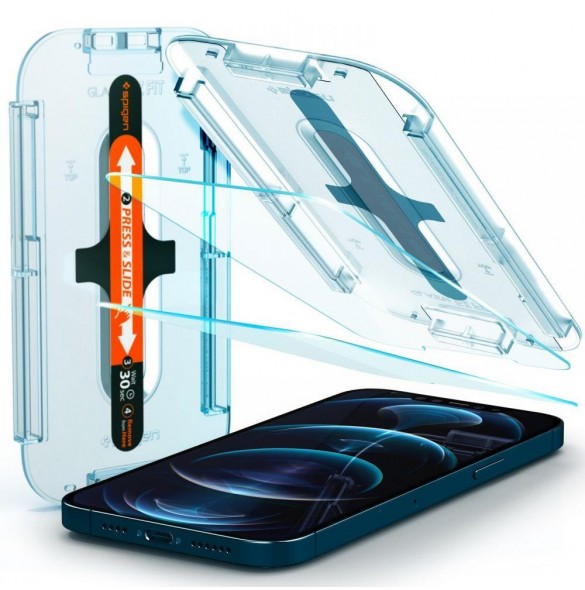 HÄRDAT GLAS Spigen GLAS.TR" EZ FIT" 2-PACK IPHONE 12 PRO MAX