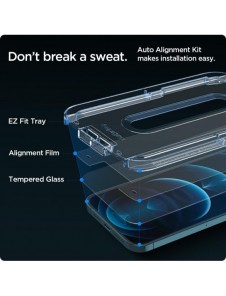 HÄRDAT GLAS Spigen GLAS.TR" EZ FIT" 2-PACK IPHONE 12 PRO MAX