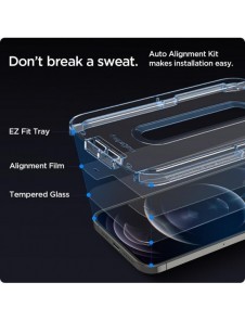 HÄRDAT GLAS Spigen GLAS.TR" EZ FIT" 2-PACK IPHONE 12/12 PRO