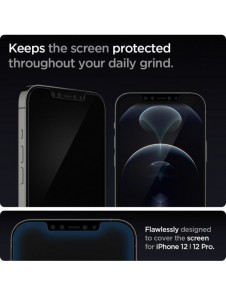 HÄRDAT GLAS Spigen GLAS.TR" EZ FIT" 2-PACK IPHONE 12/12 PRO