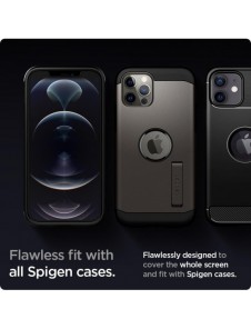 HÄRDAT GLAS Spigen GLAS.TR" EZ FIT" 2-PACK IPHONE 12/12 PRO