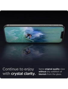 HÄRDAT GLAS Spigen GLAS.TR" EZ FIT" 2-PACK IPHONE 12/12 PRO