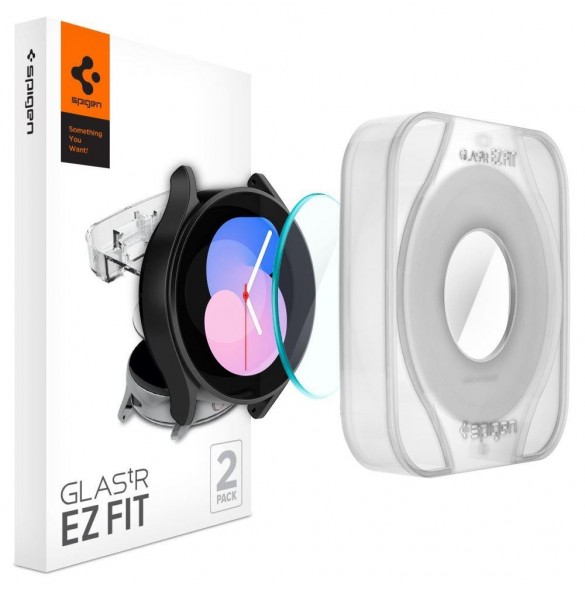 HÄRDAT GLAS Spigen GLAS.TR" EZ-FIT" 2-PACK GALAXY Watch 4/5 (40 MM)