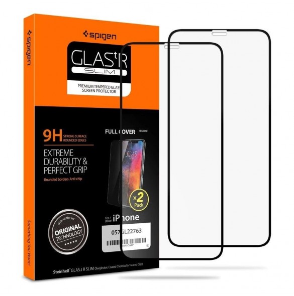 HÄRDAT GLAS Spigen GLASS FC 2-PACK IPHONE 11 PRO SVART