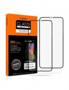 HÄRDAT GLAS Spigen GLASS FC 2-PACK IPHONE 11 PRO SVART