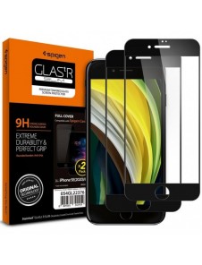 HÄRDAT GLAS Spigen GLASS FC 2-PACK IPHONE 7/8 / SE 2020 / 2022 SVART