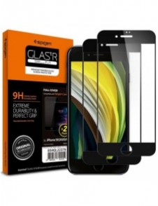 HÄRDAT GLAS Spigen GLASS FC 2-PACK IPHONE 7/8 / SE 2020 / 2022 SVART