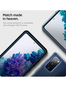 HÄRDAT GLAS Spigen GLASS FC GALAXY S20 FE SVART