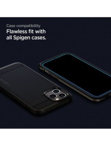 HÄRDAT GLAS Spigen GLASS FC IPHONE 12 MINI SVART
