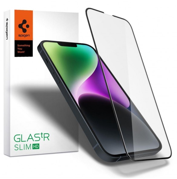 HÄRDAT GLAS Spigen GLASS FC IPHONE 13 PRO MAX / 14 PLUS SVART