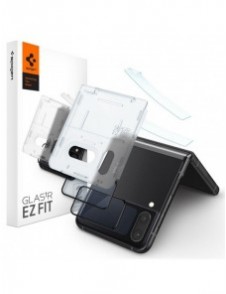 HÄRDAT GLAS Spigen GLASS FC" EZ FIT" + GJÄRNFILM 2-PACK GALAXY MED FLIP 4 SVART
