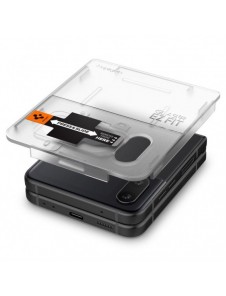 HÄRDAT GLAS Spigen GLASS FC" EZ FIT" + GJÄRNFILM 2-PACK GALAXY MED FLIP 4 SVART