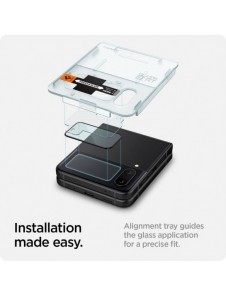 HÄRDAT GLAS Spigen GLASS FC" EZ FIT" + GJÄRNFILM 2-PACK GALAXY MED FLIP 4 SVART
