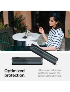 HÄRDAT GLAS Spigen GLASS FC" EZ FIT" + GJÄRNFILM 2-PACK GALAXY MED FLIP 4 SVART