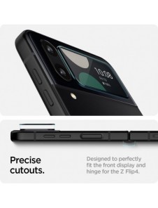 HÄRDAT GLAS Spigen GLASS FC" EZ FIT" + GJÄRNFILM 2-PACK GALAXY MED FLIP 4 SVART