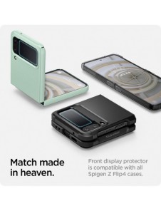 HÄRDAT GLAS Spigen GLASS FC" EZ FIT" + GJÄRNFILM 2-PACK GALAXY MED FLIP 4 SVART