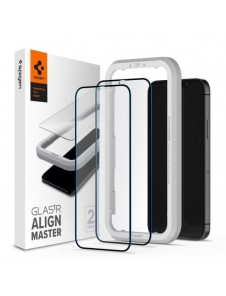 TEMPERAD Spigen ALM GLASS FC 2-PACK IPHONE 12/12 PRO SVART