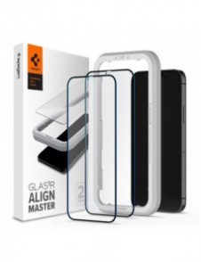 TEMPERAD Spigen ALM GLASS FC 2-PACK IPHONE 12/12 PRO SVART