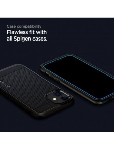 TEMPERAD Spigen ALM GLASS FC 2-PACK IPHONE 12/12 PRO SVART