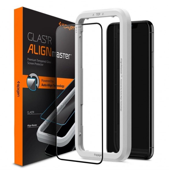 TEMPERAD Spigen ALM GLASS FC IPHONE 11 SVART